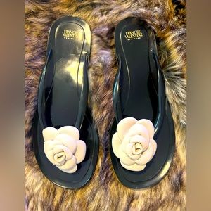 Authentic Frances Valentine - Oyster Flower Jelly Sandals (Chanel-like)